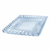 طبق تقديم زجاجي مستطيل شفاف – تصميم كلاسيكي