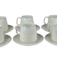 طقم فناجين قهوة سيراميك بخطوط أنيقة – 6 قطع