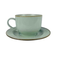 فنجان شاي خزفي مع صحن