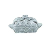 حافظة زبدة زجاجية بنقشة كلاسيكية