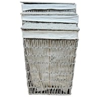 سلال غسيل بخامة الخوص الرمادي – طقم من ثلاث قطع