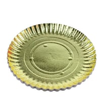 صحن تقديم دائري ذهبي للاستخدام مرة واحدة 5 قطع حجم...