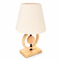 مصباح طاولة خشبي بتصميم دائري عصري للغرف النوم