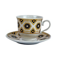 طقم اكواب مزخرفة ـ 6 اكواب مع سيسر