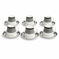 طقم فناجين قهوة مع صحون بنقشة كلاسيك – 6 قطع