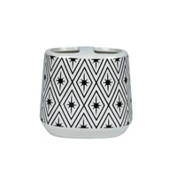 طقم اكسسوارات حمام سيراميك بنقشة هندسية (4 قطع)