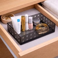 منظم تخزين اكريليك شفاف بفتحات مربعة تصميم عصري