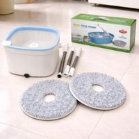 طقم ممسحة دوارة مع دلو وعصارة ورؤوس اضافية