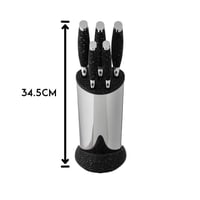 طقم سكاكين مطبخ أنيق مع حامل بتصميم عصري