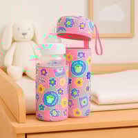 حافظة رضاعة أطفال حرارية بطبعة كيوت بيبي