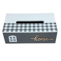 علبة مناديل خشبية بتصميم منزلي