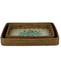صينية تقديم مستطيلة من الخيزران