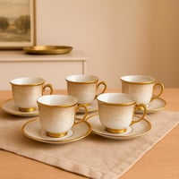 طقم اكواب مزخرفة ـ 6 اكواب مع سيسر