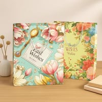 أكياس هدايا بطبعات زهرية "Best Wishes"