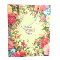 أكياس هدايا بطبعات زهرية "Best Wishes"