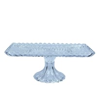 طبق تقديم زجاجي مرتفع مستطيل – تصميم كلاسيكي فاخر