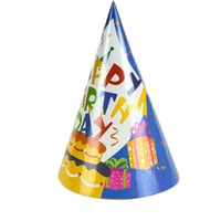 قبعة عيد ميلاد ورقية بتصميم كيك ونجوم ملونة 12 قبع...
