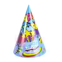 قبعة عيد ميلاد ورقية بتصميم كيك ونجوم ملونة 12 قبع...