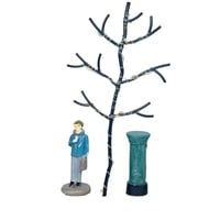 إطار ديكور مكتبي مع مجسمات وإضاءة LED