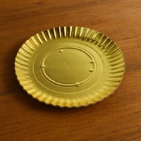 صحن تقديم دائري ذهبي للاستخدام مرة واحدة 5 قطع