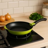 مقلاة غير لاصقة بمقبض أسود وأخضر -24سم