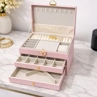 صندوق تنظيم المجوهرات الفاخر متعدد الادراج
