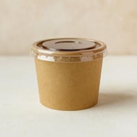 أكواب ورقية كرافت بغطاء بلاستيكي شفاف 25 كوب