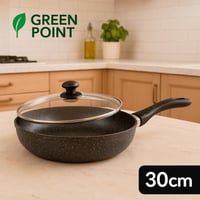 مقلاة جرانيت بغطاء زجاجي من Green Point – مقاس 30...