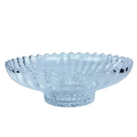 وعاء تقديم زجاج شفاف بتصميم مزخرف أنيق