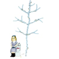 إطار ديكور مكتبي مع مجسمات وإضاءة LED