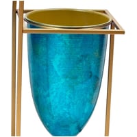 طقم مزهريات ديكوريه مع حامل معدني ذهبي