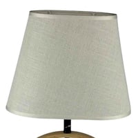 أباجورة طاولة بتصميم حلقي من الخشب الطبيعي