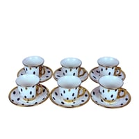 طقم اكواب مزخرفة ـ 6 اكواب مع سيسر