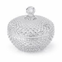 علبة كريستال دائرية فاخرة بغطاء مزخرف لحفظ البخور...