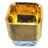 قوالب ورقية مربعة مزخرفة ببطانة ذهبية 20 قالب