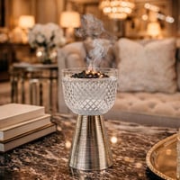 مبخرة كريستال مع قاعدة فضية فاخرة