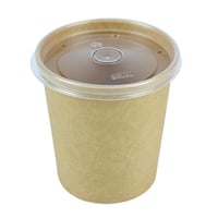 أكواب ورقية مع أغطية بلاستيكية شفافة 5 قطع