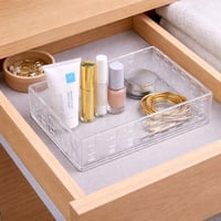 منظم تخزين اكريليك شفاف بفتحات مربعة تصميم عصري