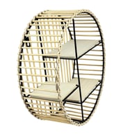 رف معلق من الخيزران