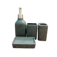 طقم أدوات حمام سيراميك بنقشة رخامية فاخرة