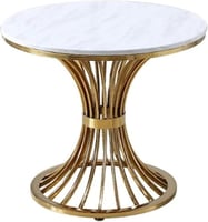 طاولة قهوة مستديرة بقاعدة ذهبية