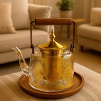ابريق شاي مزخرف بلذهبي سعة 1.1 لتر