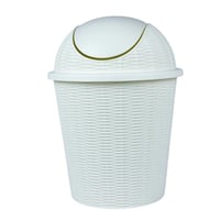 سلة نفايات بلاستيكية بغطاء دوار