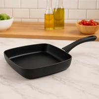 مقلاة شوي مربعة غير لاصقة بمقبض مريح