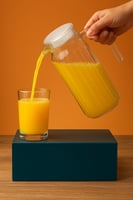 إبريق زجاجي أنيق بغطاء