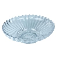 وعاء تقديم زجاج شفاف بتصميم مزخرف أنيق