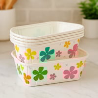 علب ورقية مستطيلة مزخرفة بالزهور