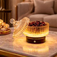 تقديم كريستال مضيء لون كهرماني فاتح للمكسرات و الت...