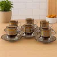 طقم فناجين زجاج 12 قطعة