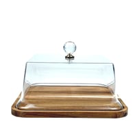 حافظة حلى بغطاء زجاجي ومقبض كريستالي